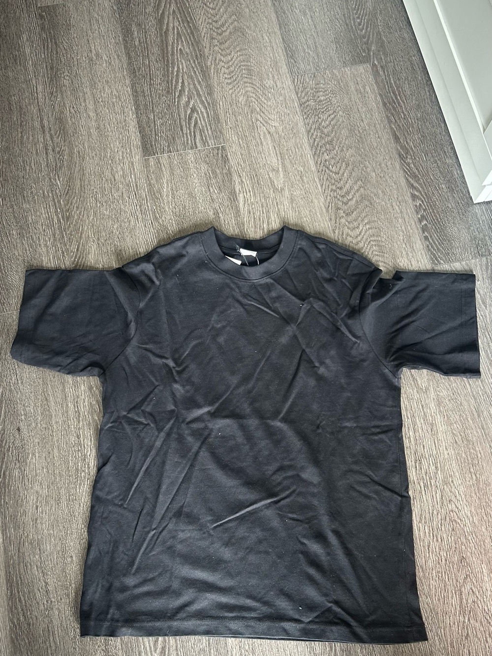 Bershka Black Short-Sleeve Crewneck Tee